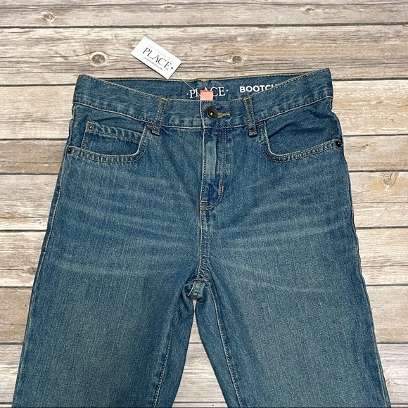 Childrens Place Bootcut Medium Wash Dark Jupiter Jeans NWT 12 Adjustable Waist - Picture 3 of 10